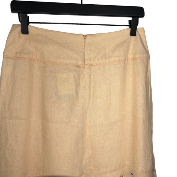 J.Jill Linen Peach Linen A-Line Skirt 4P - Picture 8 of 14